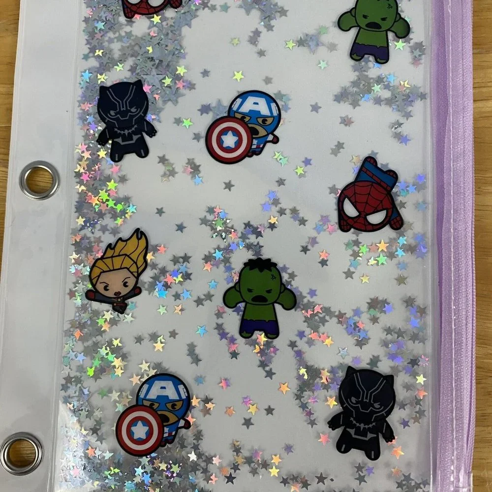 Single Purple Zipper Binder Pencil Case Kawaii Avengers - Yoobi™ (E) Marvel